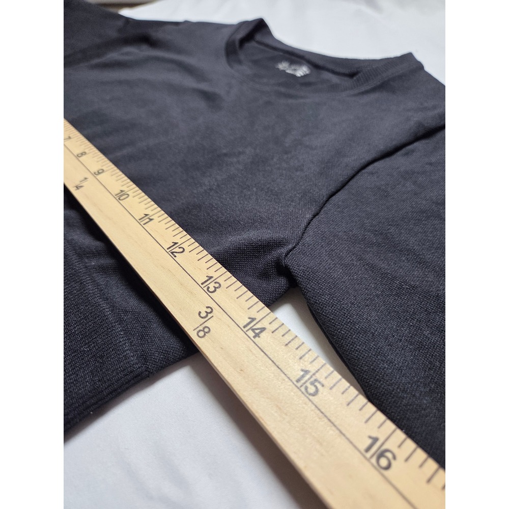 OFFLINE by Aerie Black Seamless Long Sleeve Crop Top Activewear XS - Picture 4 of 6